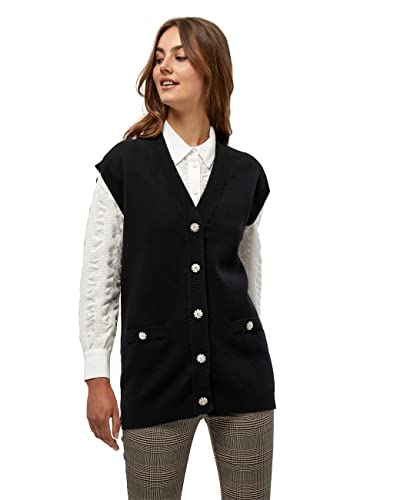 Minus Lupi knit vest, Chaleco de punto para Mujer, Negro (100 Black), L